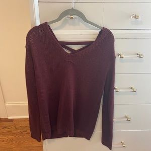 Maroon cross criss back sweater SP worn twice